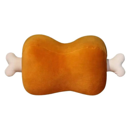 Orange pillow shaped like a roasted turkey on a white background