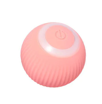 Pink spherical object with a white top on a white background