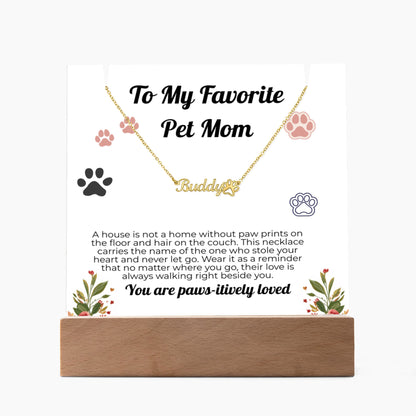 Paw Print Name Necklace Acrylic Base