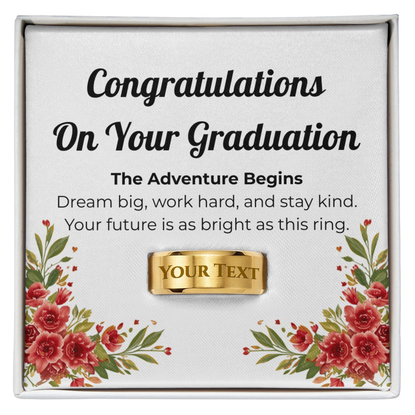 Graduation Engraved Mens Ring