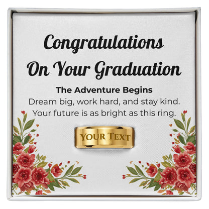 Graduation Engraved Mens Ring