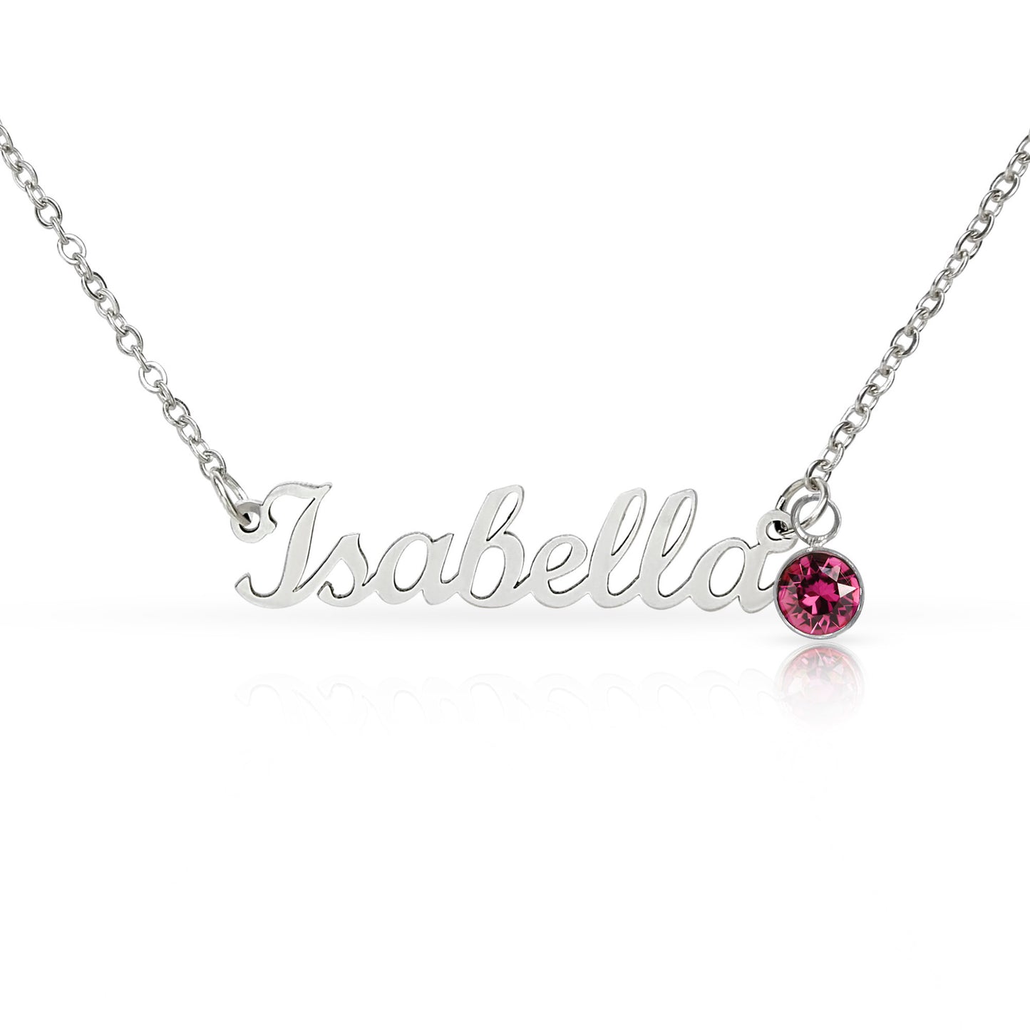 Mother's Grace - Alluring Beauty Custom Name Ribbon Necklace with Birthstone