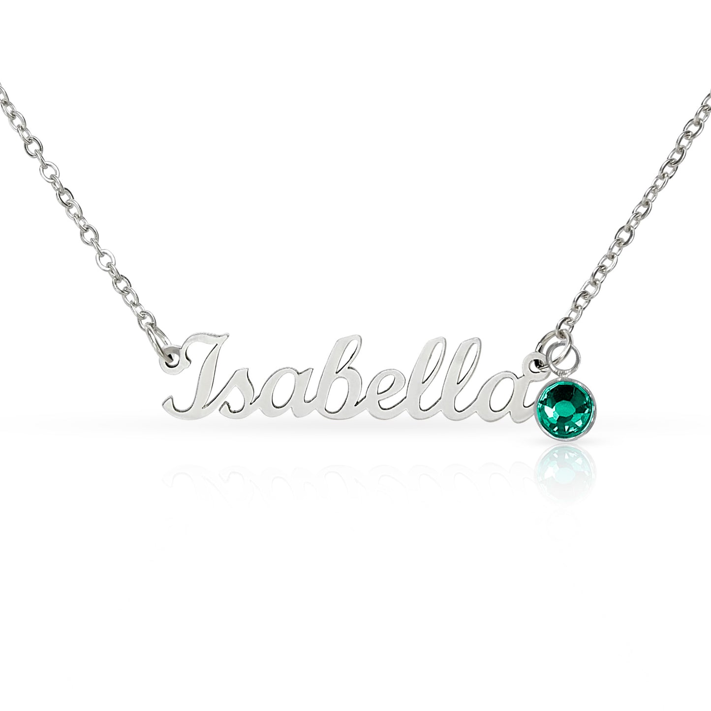 Mother's Grace - Alluring Beauty Custom Name Ribbon Necklace with Birthstone