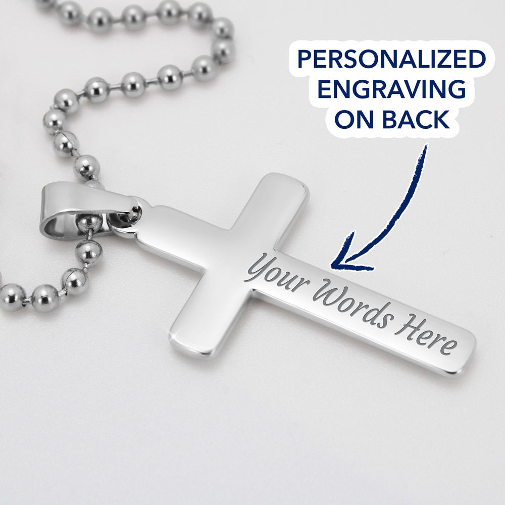 Custom Cross Necklace for Mom from Son