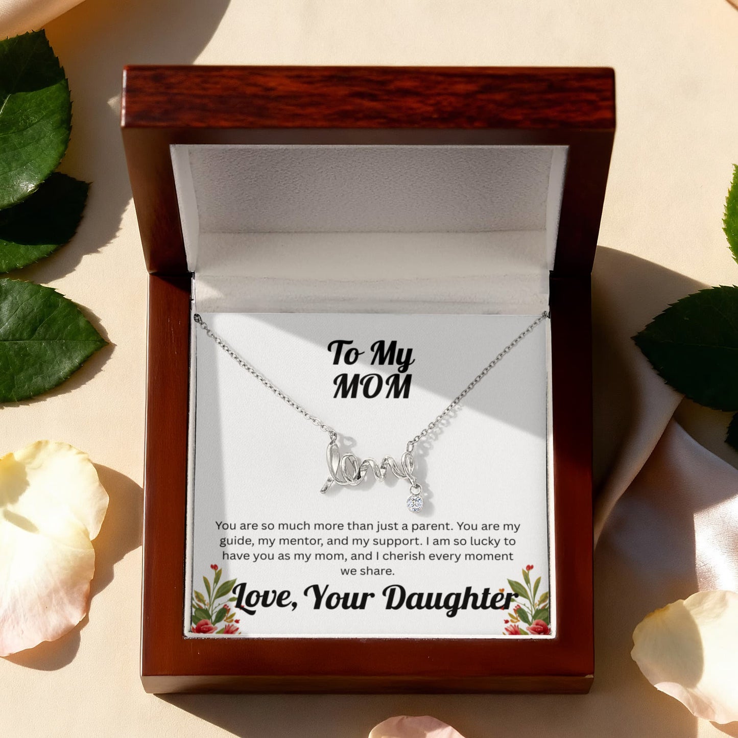 Scripted Love Necklace - to Mom from Daughter