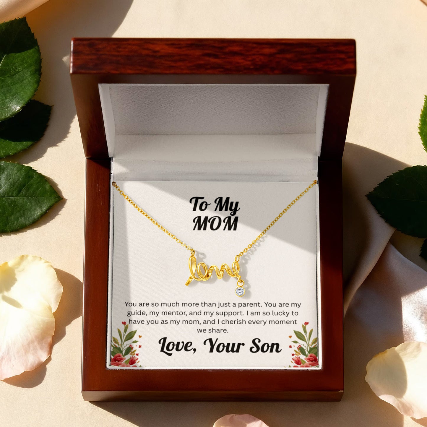 Scripted Love Necklace - to Mom from Son