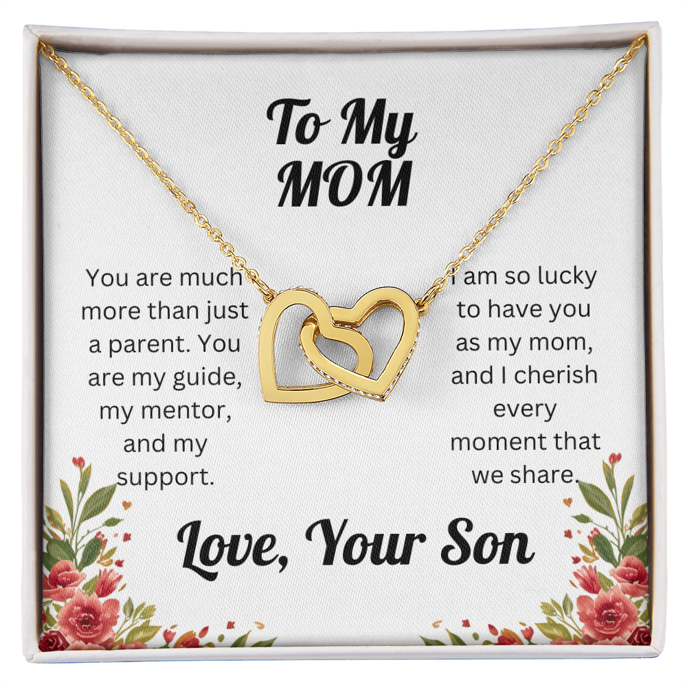 Interlocking Hearts Necklace - for Mom from Son