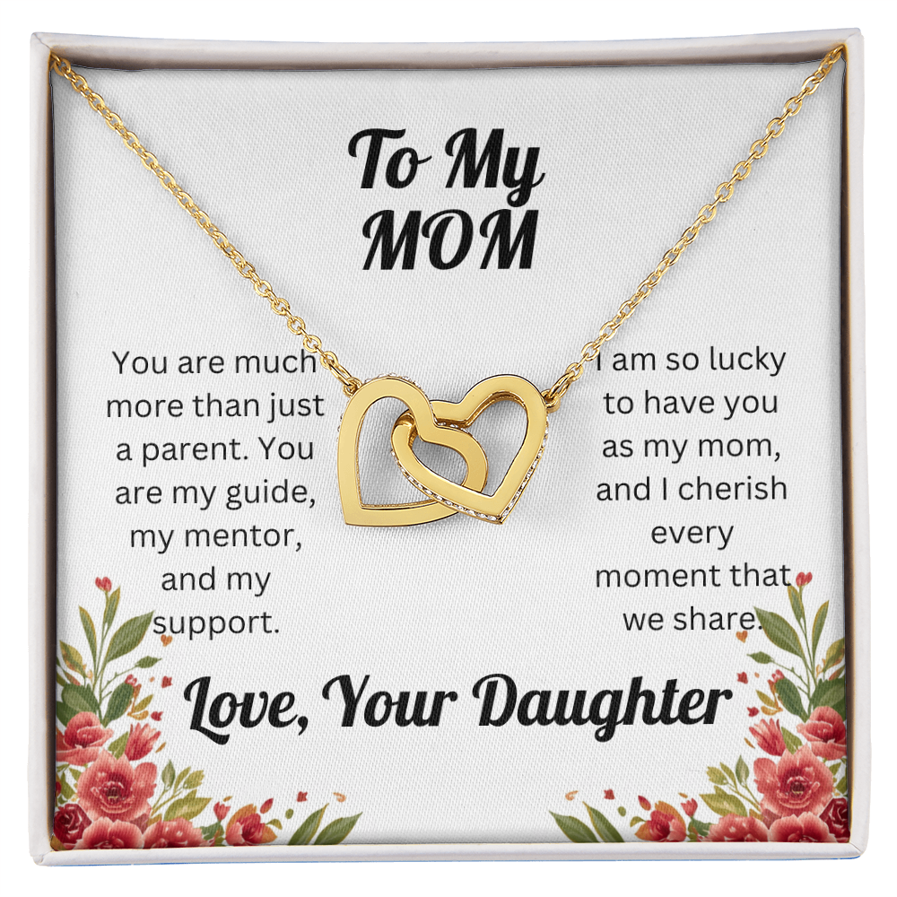 Interlocking Hearts Necklace - for Mom from Daughter