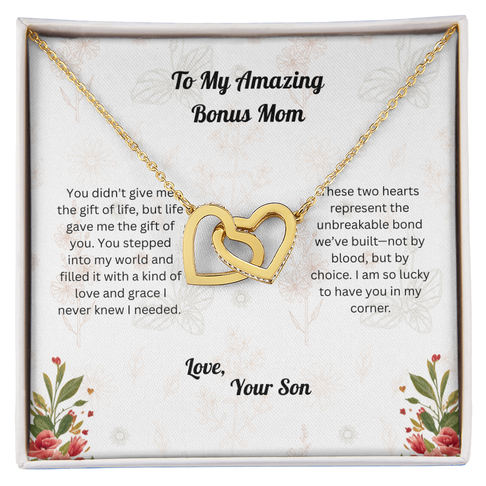 Interlocking Hearts - to Bonus Mom from Son