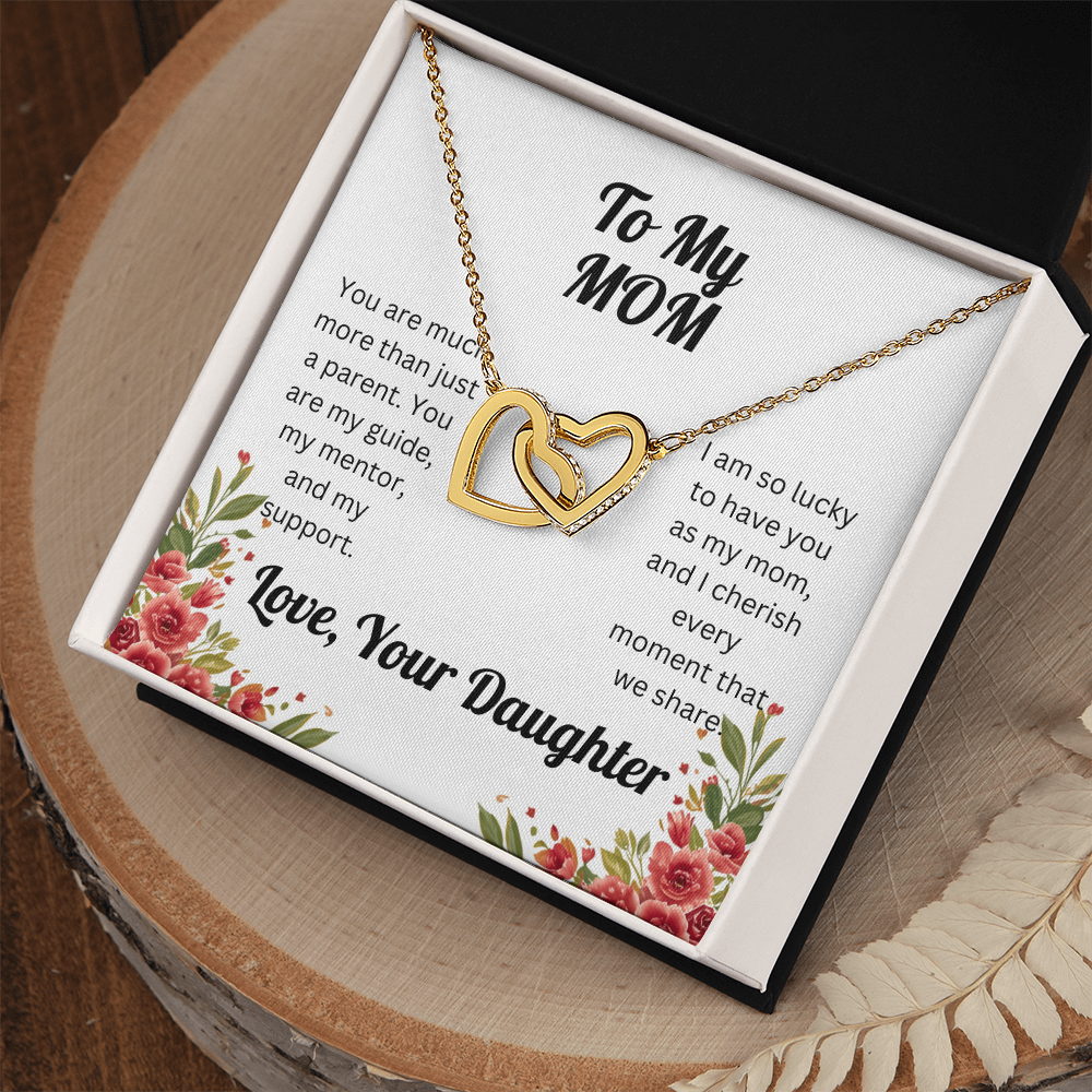 Interlocking Hearts Necklace - for Mom from Daughter