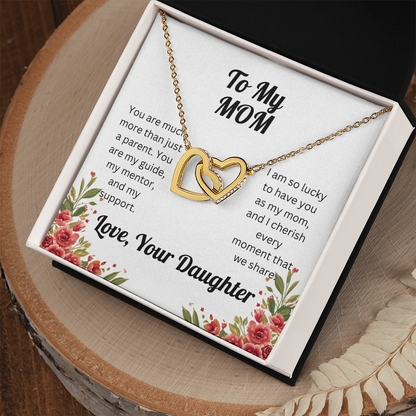 Interlocking Hearts Necklace - for Mom from Daughter