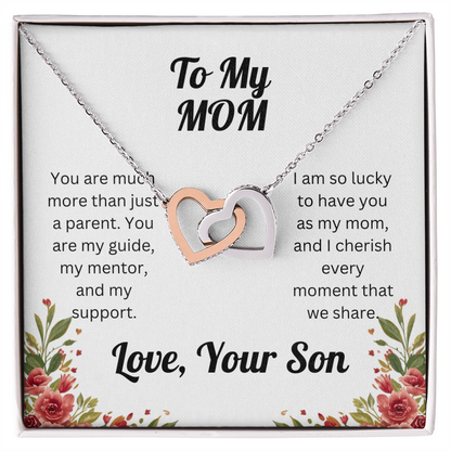 Interlocking Hearts Necklace - for Mom from Son