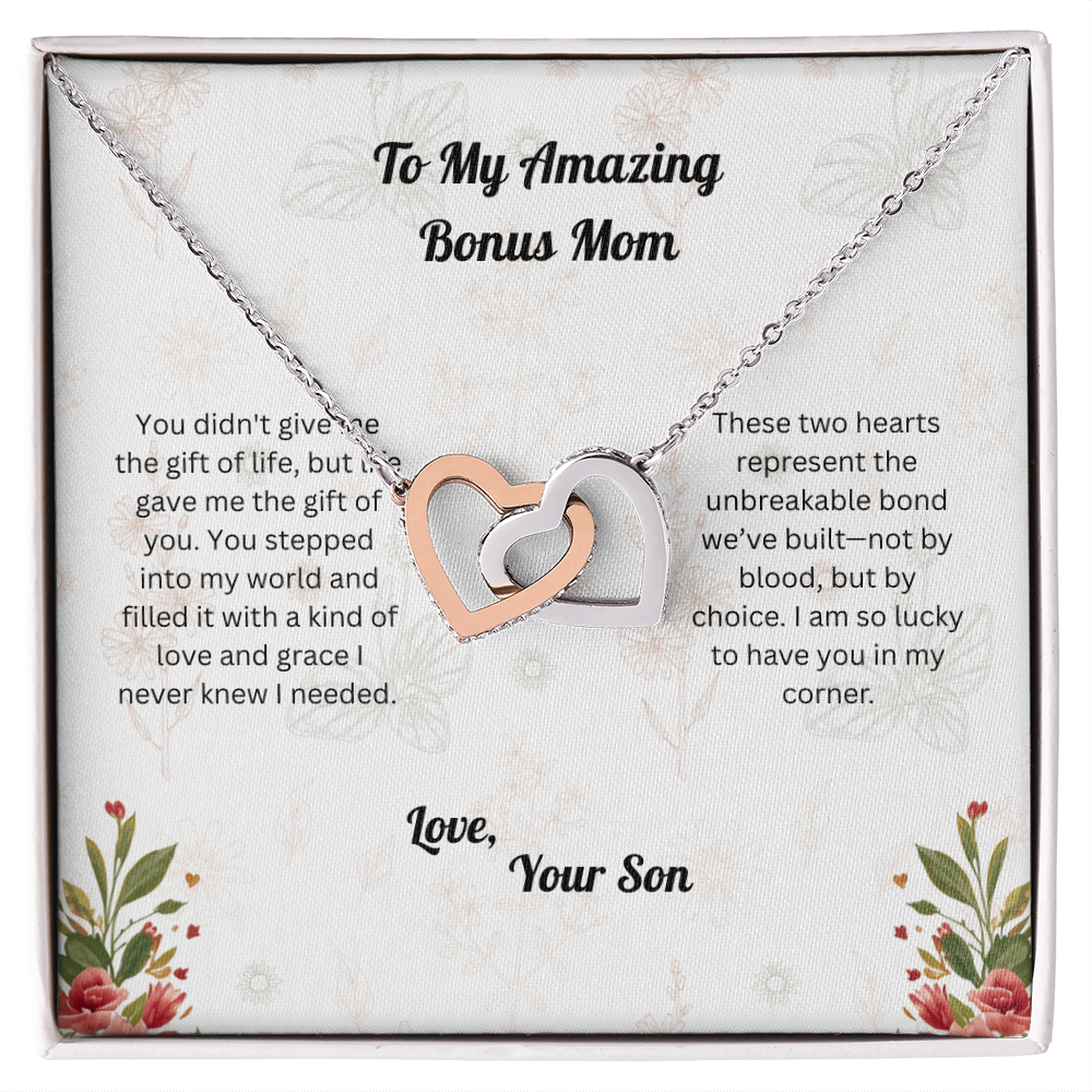 Interlocking Hearts - to Bonus Mom from Son