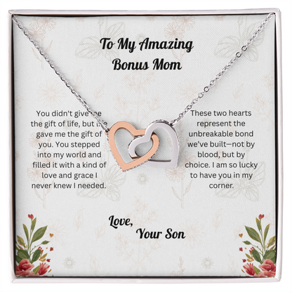 Interlocking Hearts - to Bonus Mom from Son