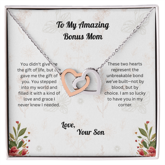 Interlocking Hearts - to Bonus Mom from Son