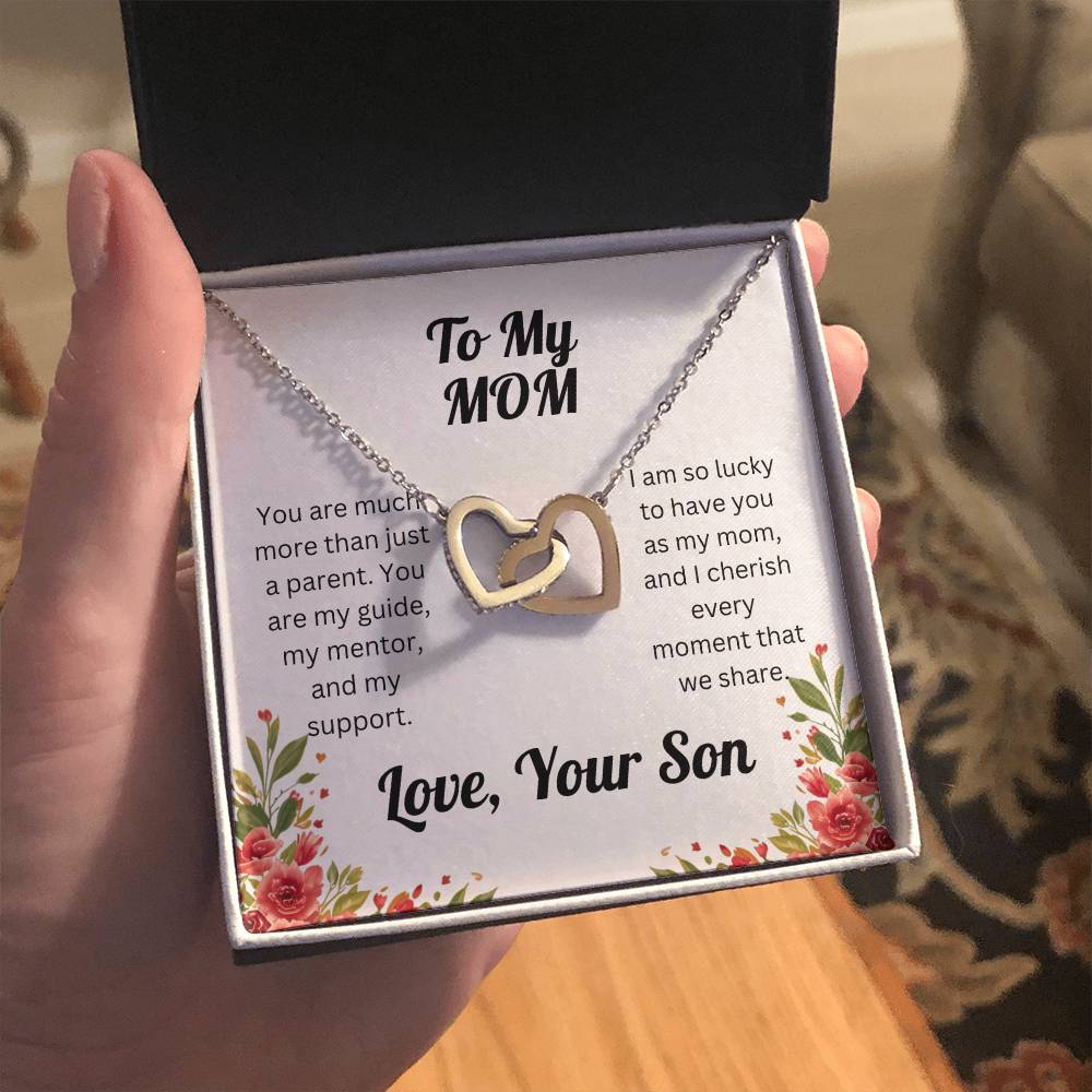 Interlocking Hearts Necklace - for Mom from Son