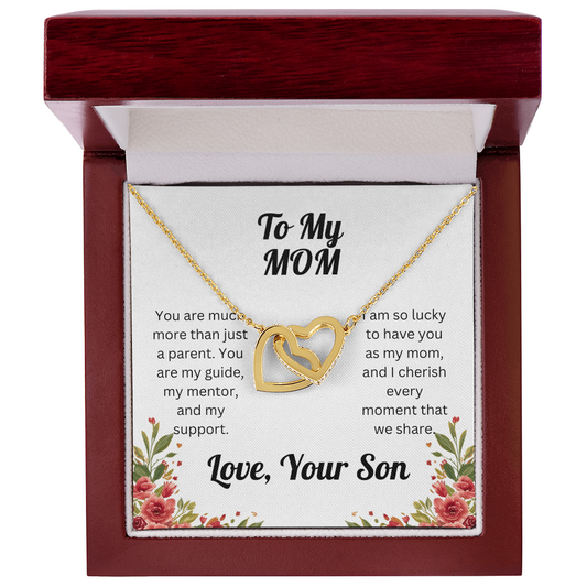 Interlocking Hearts Necklace - for Mom from Son