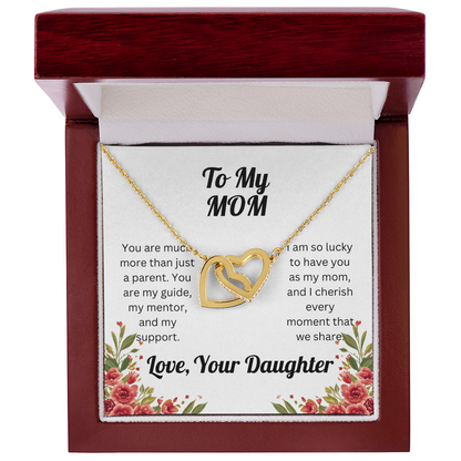 Interlocking Hearts Necklace - for Mom from Daughter