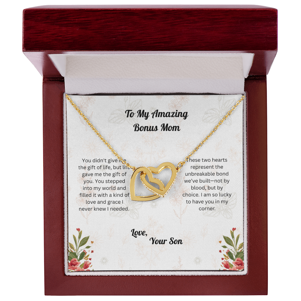 Interlocking Hearts - to Bonus Mom from Son