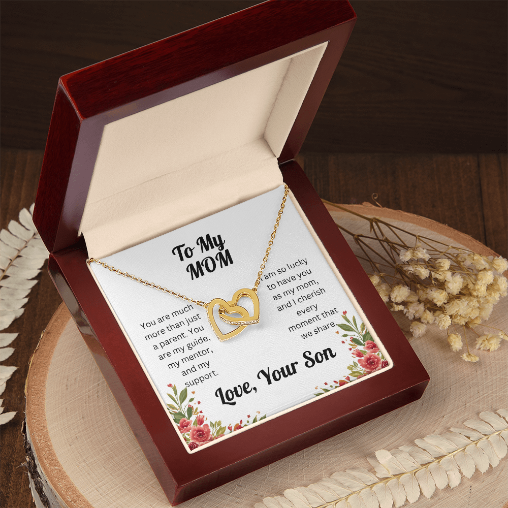 Interlocking Hearts Necklace - for Mom from Son