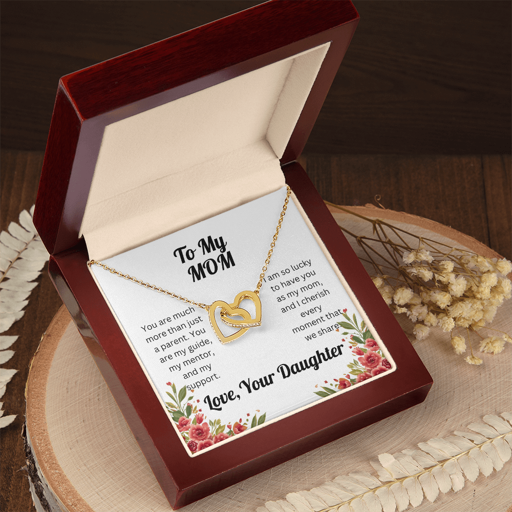 Interlocking Hearts Necklace - for Mom from Daughter