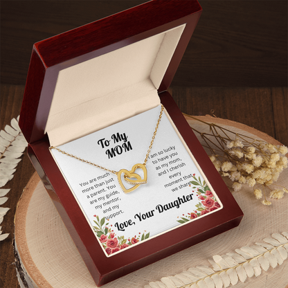 Interlocking Hearts Necklace - for Mom from Daughter