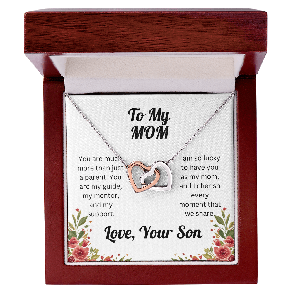 Interlocking Hearts Necklace - for Mom from Son