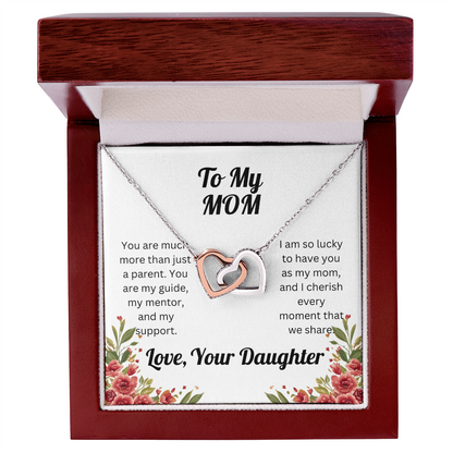 Interlocking Hearts Necklace - for Mom from Daughter