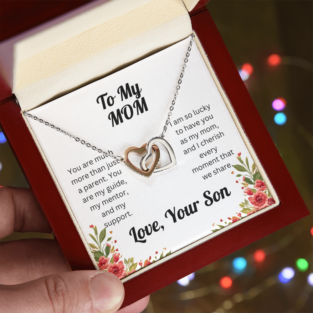 Interlocking Hearts Necklace - for Mom from Son