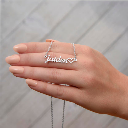 Forever in My Heart – Personalized Signature Name Necklace from Son