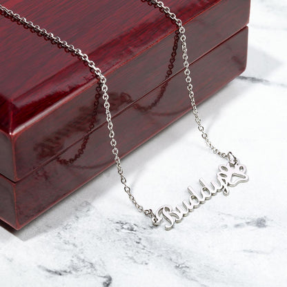 Paw Print Name Necklace 5