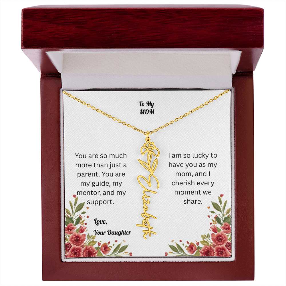 The Mother's Day Garden: Custom Birth Flower and Name Necklace from Daughter