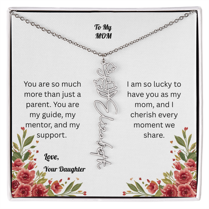 The Mother's Day Garden: Custom Birth Flower and Name Necklace from Daughter