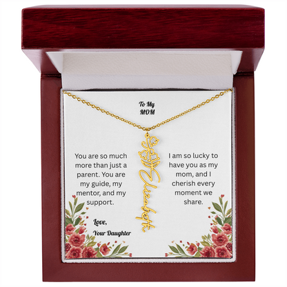 The Mother's Day Garden: Custom Birth Flower and Name Necklace from Daughter