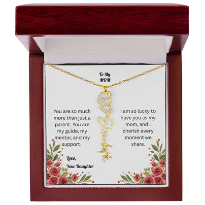 The Mother's Day Garden: Custom Birth Flower and Name Necklace from Daughter
