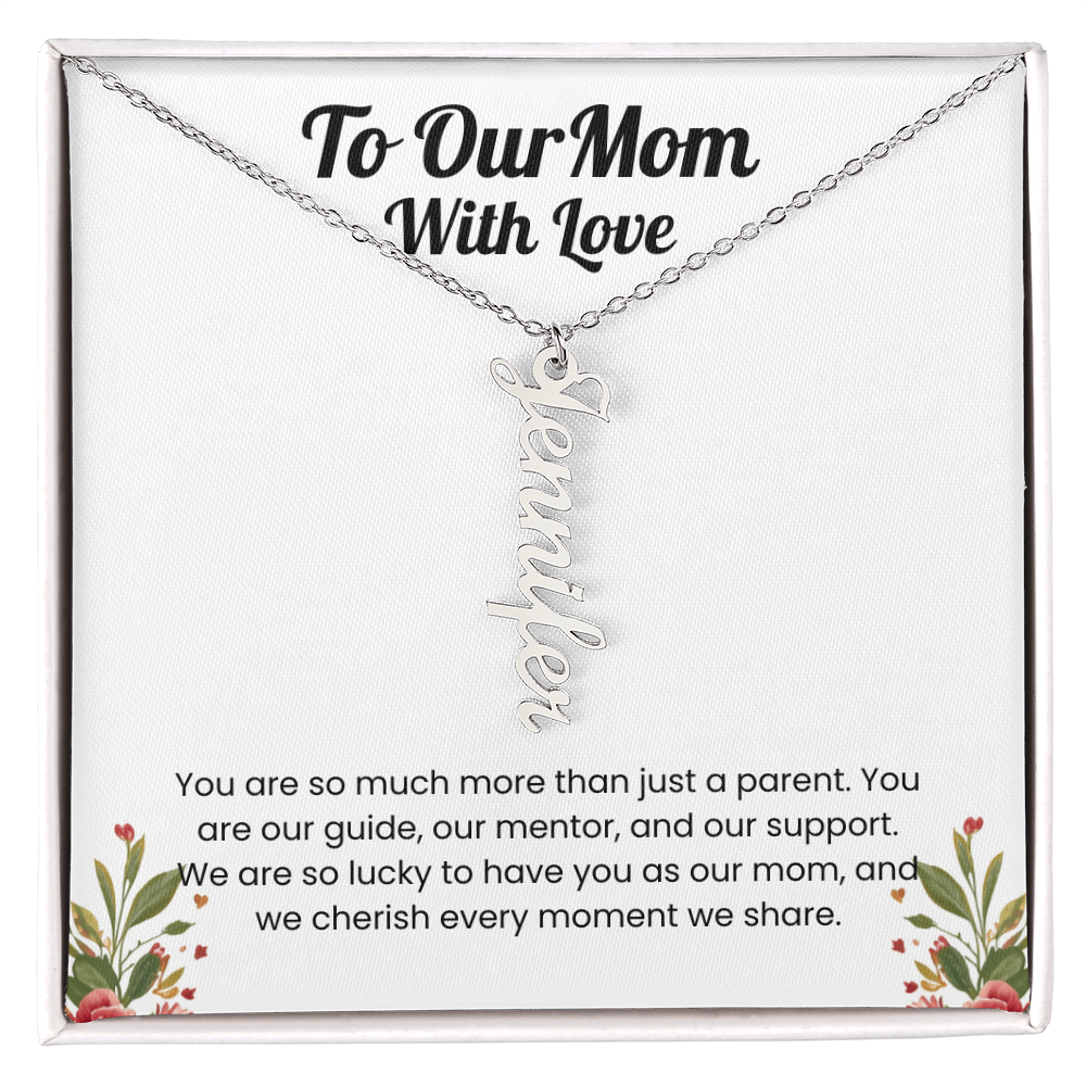 Custom Multiple Name Vertical Necklace for Mom