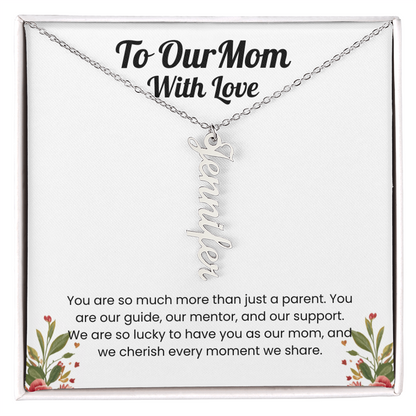 Custom Multiple Name Vertical Necklace for Mom