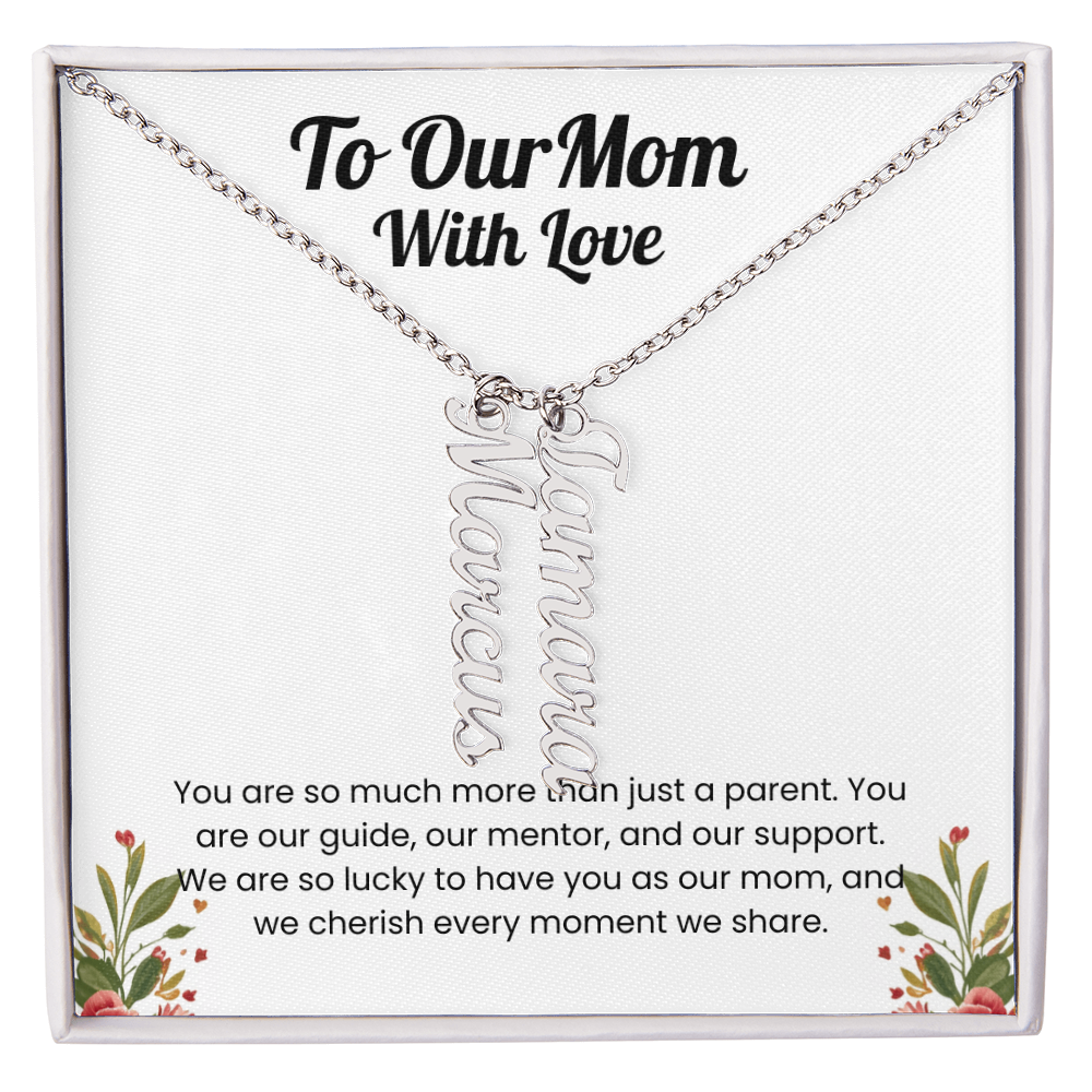 Custom Multiple Name Vertical Necklace for Mom