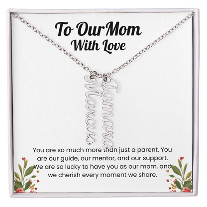 Custom Multiple Name Vertical Necklace for Mom
