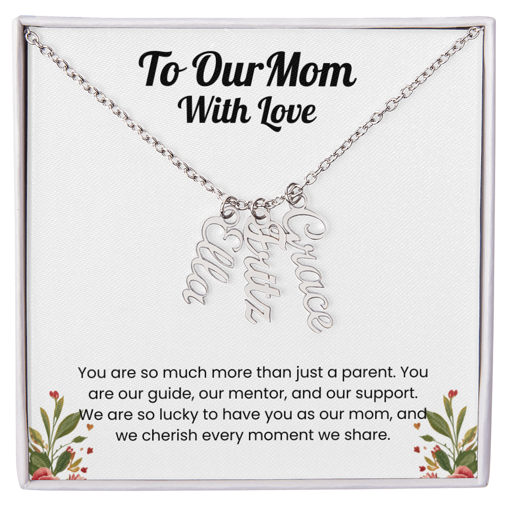 Custom Multiple Name Vertical Necklace for Mom