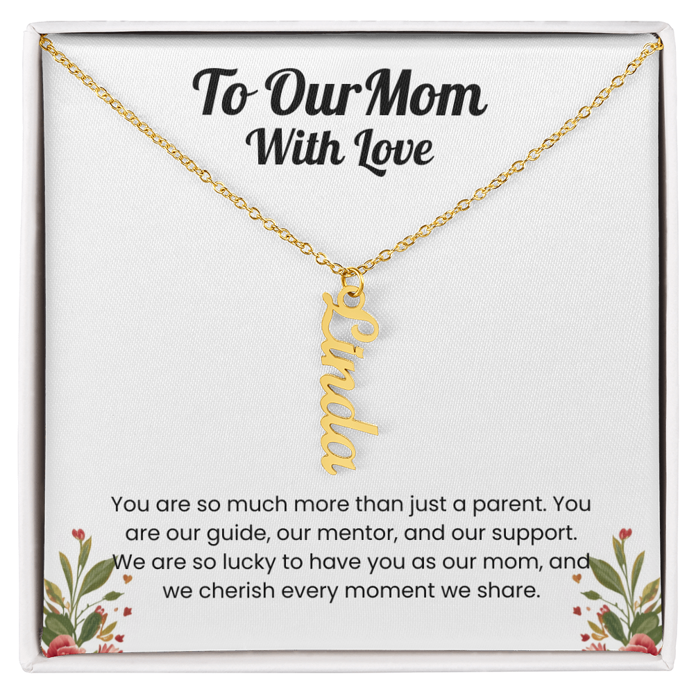 Custom Multiple Name Vertical Necklace for Mom