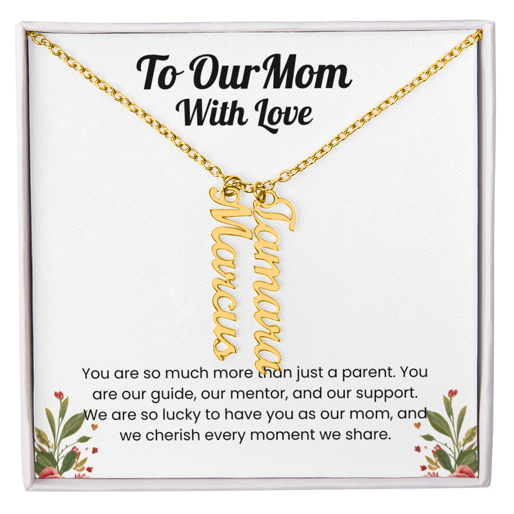 Custom Multiple Name Vertical Necklace for Mom