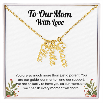 Custom Multiple Name Vertical Necklace for Mom