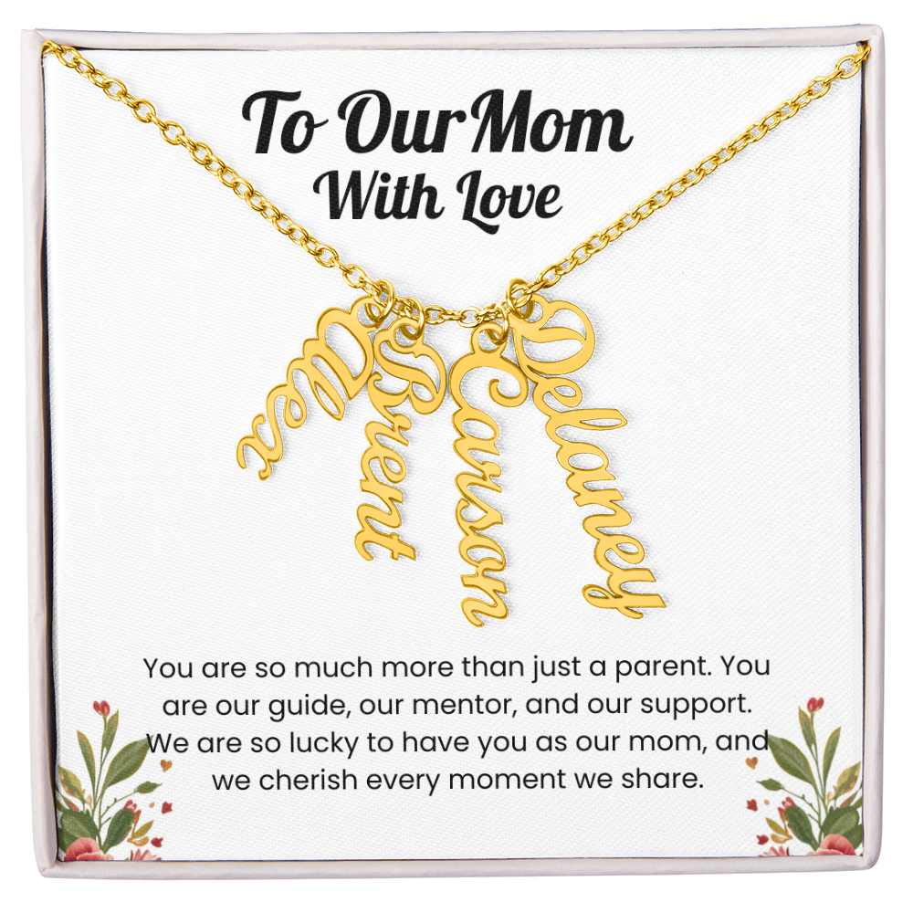 Custom Multiple Name Vertical Necklace for Mom