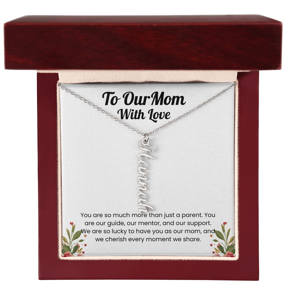 Custom Multiple Name Vertical Necklace for Mom