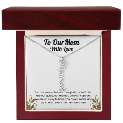 Custom Multiple Name Vertical Necklace for Mom