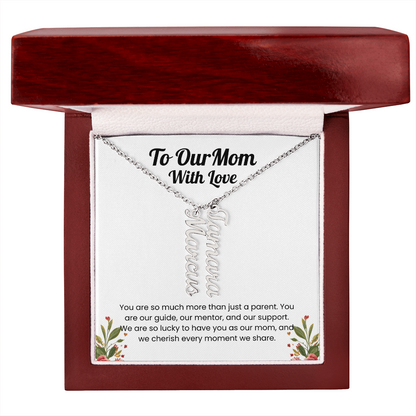 Custom Multiple Name Vertical Necklace for Mom
