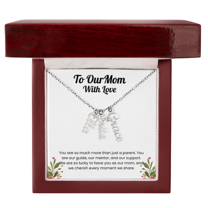 Custom Multiple Name Vertical Necklace for Mom
