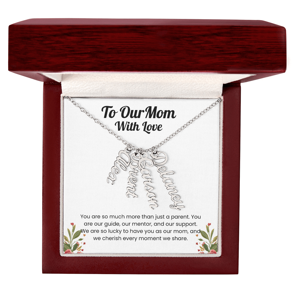 Custom Multiple Name Vertical Necklace for Mom