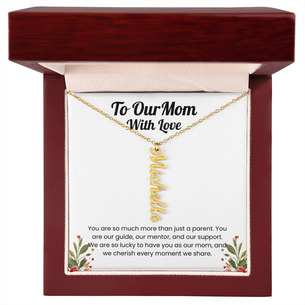 Custom Multiple Name Vertical Necklace for Mom
